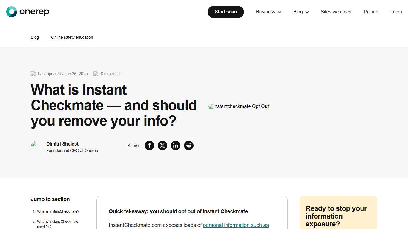 What Is Instant Checkmate — And Should You Remove Your Info?